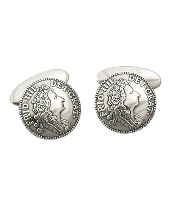 Mansjettknappar myntknapp, oksidert