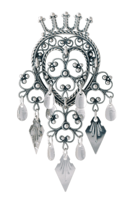 Hovedbilde sølje, oksidert m. spirlauv